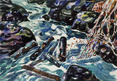 The Brook, Nova Scotia (akvarel a tužka na papíře) od George Benjamin Luks