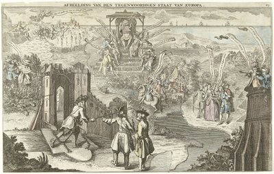 Současný stav Evropy, 1742 Obrázek současného stavu Evropy (název na objektu) od George Bickham (II)