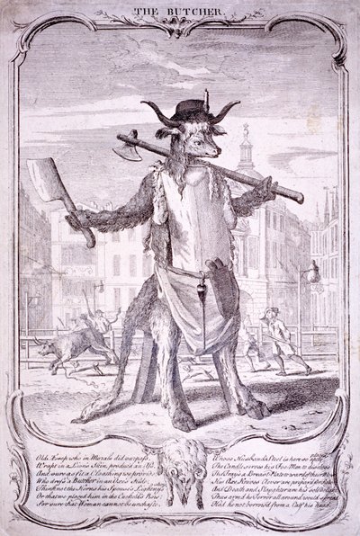 "Řezník", 1740 od George Bickham