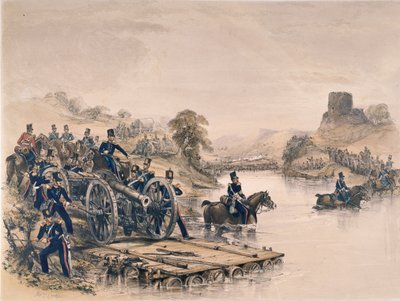 ?Královské dělostřelectvo?, přechod přes řeku, 1854 cca od George Bryant Campion