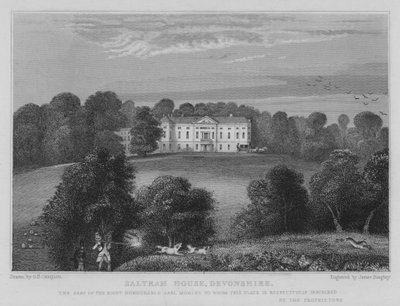 Saltram House, Devonshire (rytina) od George Bryant Campion