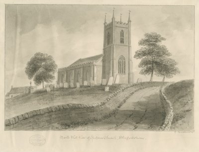 Ipstones Church: sépiová kresba od George Buckler