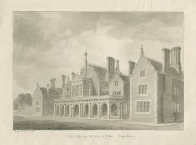 Stoke-upon-Trent - Železniční stanice: sépie kresba od George Buckler