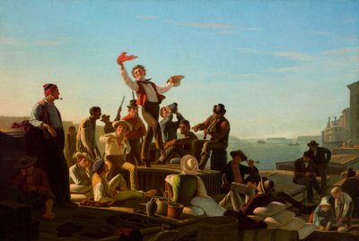 Veselí člunáři v přístavu od George Caleb Bingham