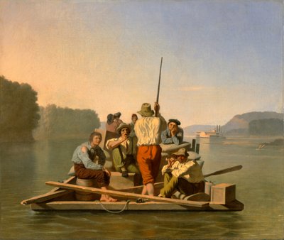 Odlehčovací člun na mělčině od George Caleb Bingham