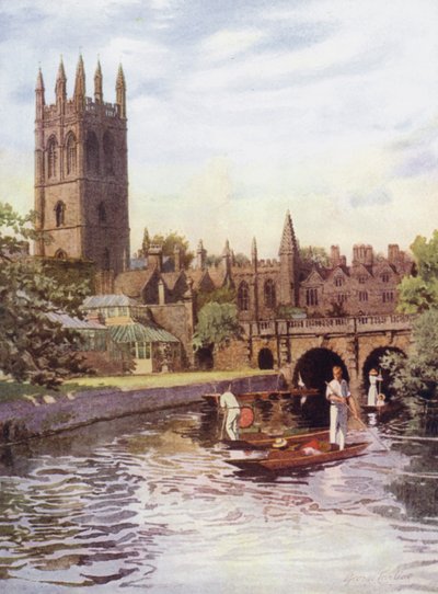 Oxford: Magdalen College a most z Cherwellu od George Carline