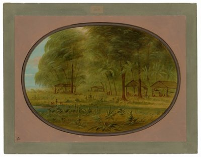 Karibská vesnice v Nizozemské Guyaně od George Catlin