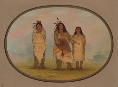 Náčelník Cheyenne, jeho žena a lékař, 18611869. od George Catlin