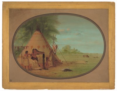 Crow Chief na jeho toaletě od George Catlin