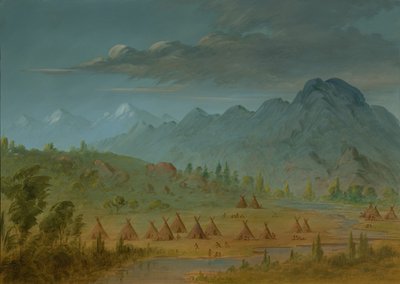 Vraní vesnice a pohoří Salmon River, 18551869. od George Catlin
