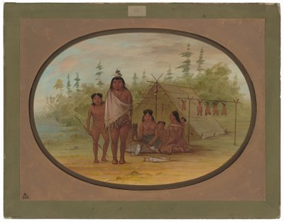 Plochý náčelník se svou rodinou od George Catlin