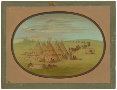 Malá vesnice Siouxů od George Catlin
