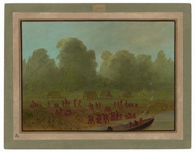 Vesnice Mayoruna od George Catlin