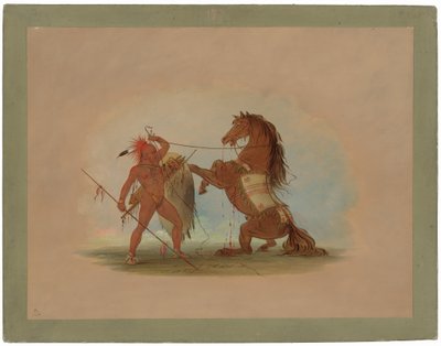 Pawnee Warrior obětující svého oblíbeného koně od George Catlin