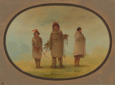 Kamenný válečník, jeho žena a chlapec, 18551869. od George Catlin