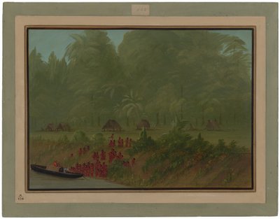 Vesnice Yahua od George Catlin