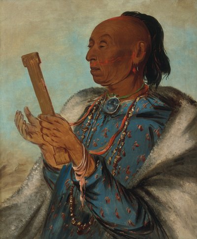 Ah-tón-we-tuck, Kohout Turecko, opakující svou modlitbu, 1830. od George Catlin