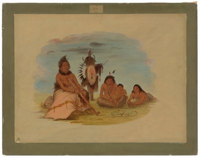 Starý náčelník Minatarree a jeho rodina od George Catlin