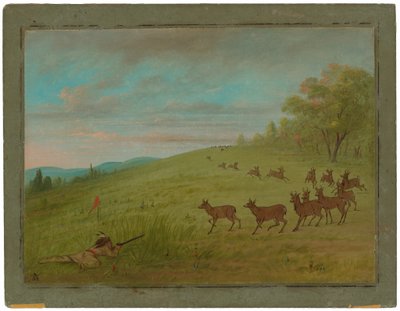Střelba na antilopy - Assinneboine od George Catlin