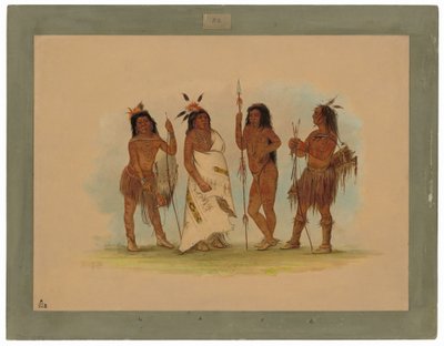 Náčelník Apačů a tři válečníci od George Catlin