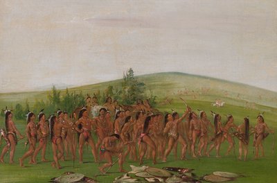 Lukostřelba Mandanů od George Catlin