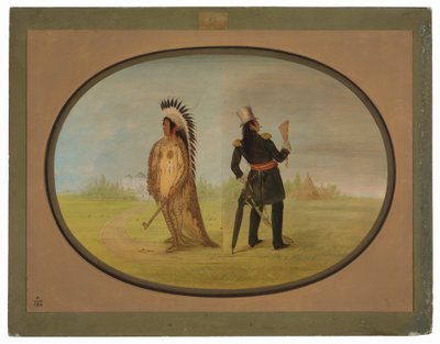 Náčelník Assiniboine před a po civilizaci od George Catlin