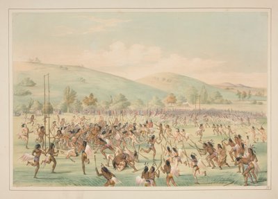 Ball Play, pl. 23 z portfolia severoamerických indiánů od George Catlin