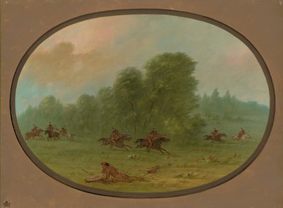 Bitva mezi Jiccarilla Apachees a Camanchees, 18611869. od George Catlin
