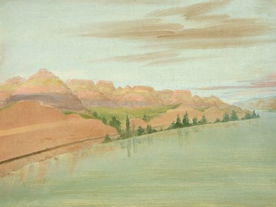 Krásné Clay Bluffs, 1900 mil nad St. Louis, 1832. od George Catlin