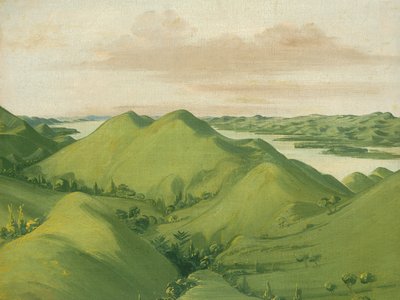 Krásné Grassy Bluffs, 110 mil nad St. Louis, 1832. od George Catlin