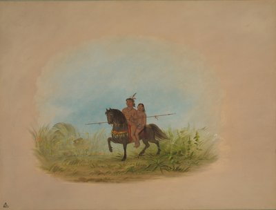 Nevěsta a ženich na koni - Connibo, 18541869. od George Catlin