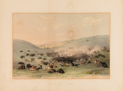 Surround pro lov bizonů - č. 9 od George Catlin