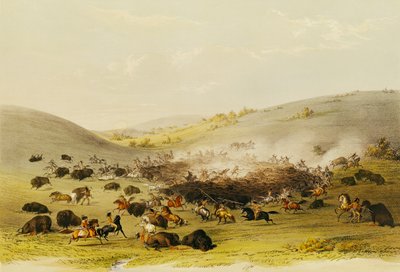 Buffalo Hunt, Surround, kolem roku 1832 od George Catlin