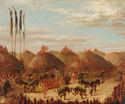 Býčí tanec, obřad Mandan O-kee-pa, 1832. od George Catlin