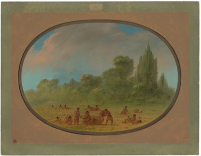 Indiáni Caddo sbírají lesní jahody od George Catlin