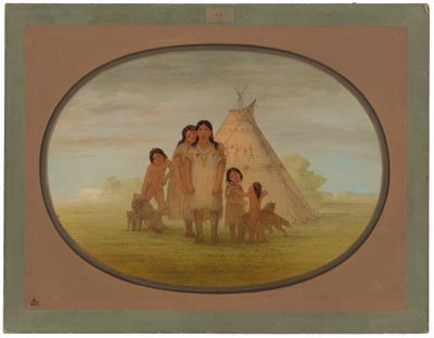 Náčelníci komančů děti a vigvam od George Catlin