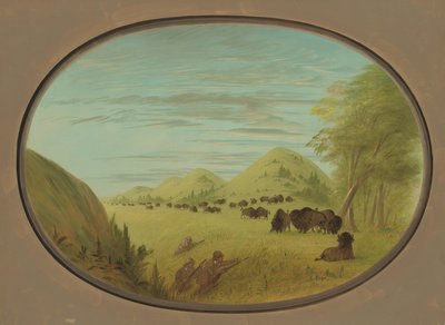Catlin and Two Companions Shooting Buffalo, 18611869. od George Catlin