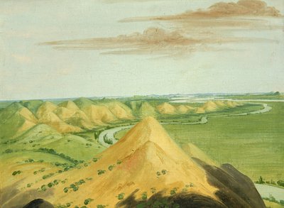 Clay Bluffs, dvacet mil nad Mandansem od George Catlin