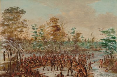De Tonty žaluje za mír v Iroquois Village. 2. ledna 1680, 18471848. od George Catlin