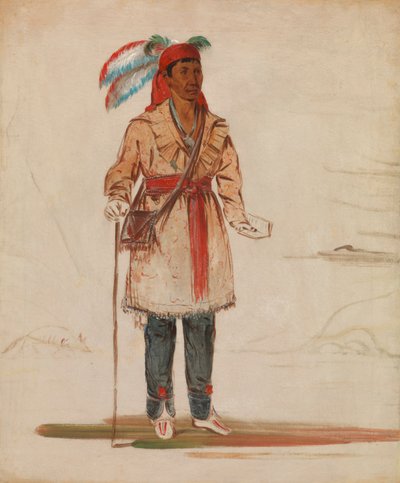 Ee-tów-o-kaum, Obě strany řeky, náčelník kmene, 1836. od George Catlin