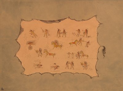 Faksimile roucha Mah-to-toh-pa - Mandan, 18611869. od George Catlin