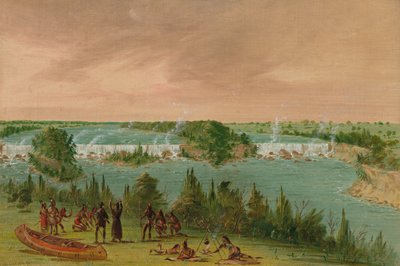 Otec Hennepin a společníci u vodopádů svatého Antonína. 1. května 1680, 18471848. od George Catlin