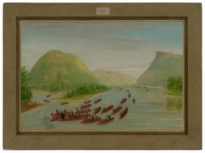Otec Hennepin a dva společníci zajatí Siouxy. Duben 1680 od George Catlin