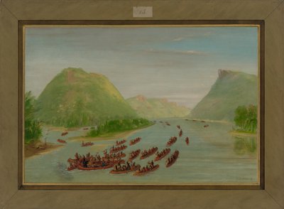 Otec Hennepin a dva společníci zajatci Siouxy, duben 1680, 1847-48 od George Catlin