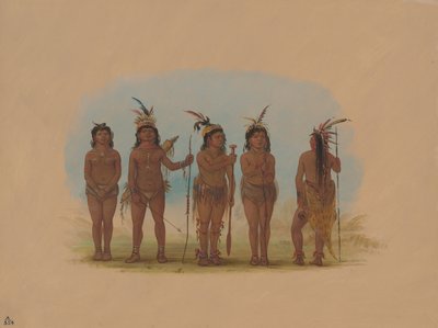 Pět karibských indiánů, 18541869. od George Catlin