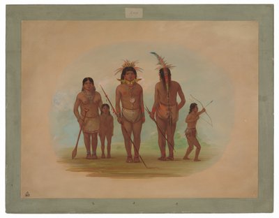 Pět indiánů z kmene Iquito od George Catlin