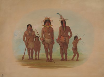 Pět indiánů Iquito, 18541869. od George Catlin
