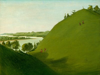 Floydův hrob, kde Lewis a Clark v roce 1804 pohřbili seržanta Floyda od George Catlin