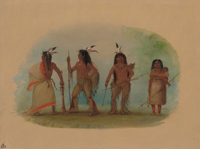 Čtyři indiáni Apachee, 18551869. od George Catlin