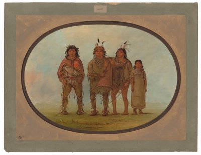 Čtyři indiáni Dogrib od George Catlin